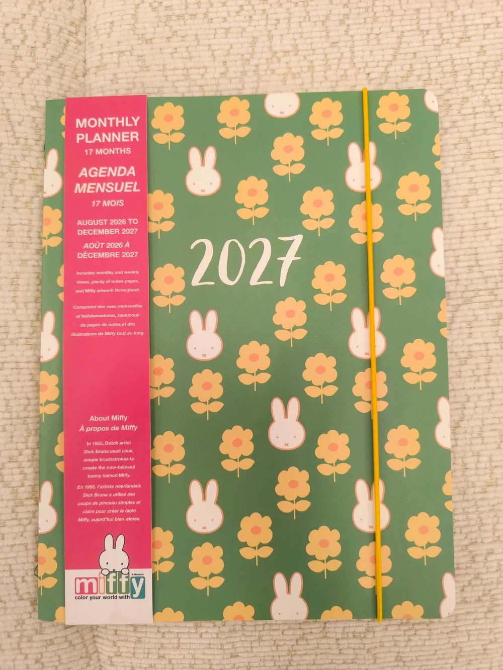 2027 Miffy Monthly Planner - Green Floral